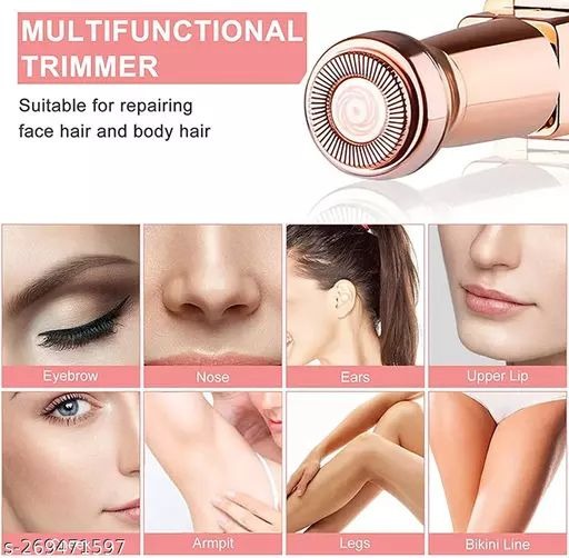 Rechargeable 2 in 1 Hair Remover Trimmer For Women, Electric Flawless Facial Machine Razor, Painless