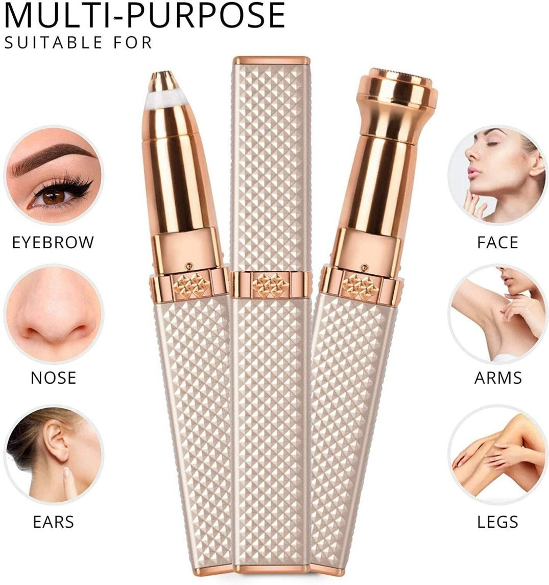 Rechargeable 2 in 1 Hair Remover Trimmer For Women, Electric Flawless Facial Machine Razor, Painless