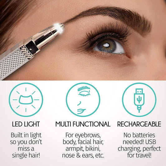 Rechargeable 2 in 1 Hair Remover Trimmer For Women, Electric Flawless Facial Machine Razor, Painless